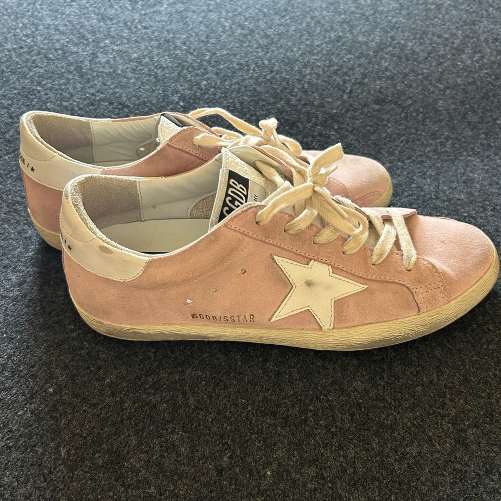 Light pink suede golden goose